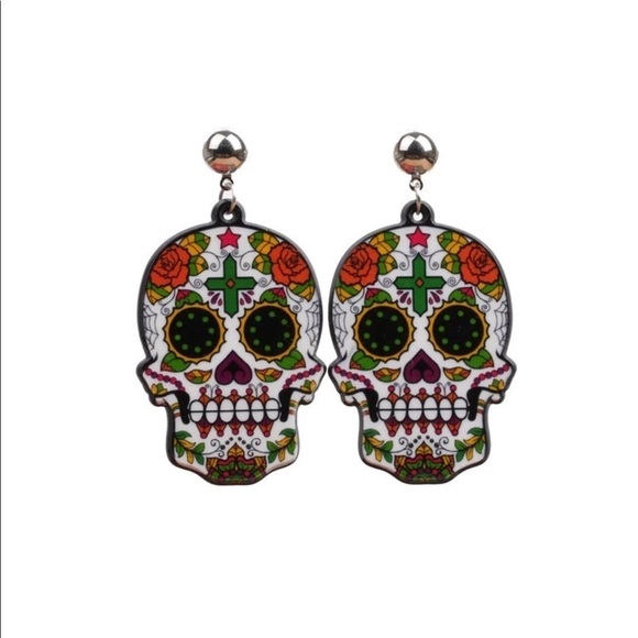 SUGAR SKULL Catrina Colorful Lightweight Dangling Earrings - Picture 1 of 6